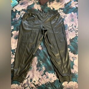 Plus sized faux leather pants
